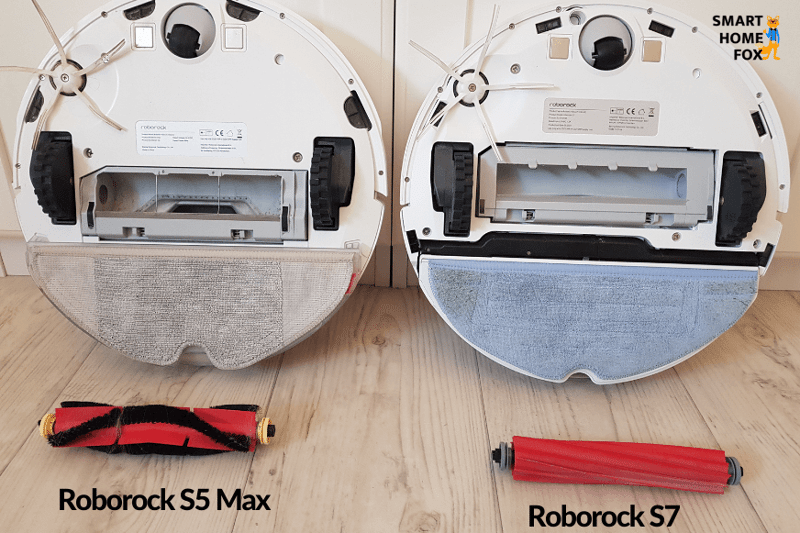 Щетки Roborock S7 и Roborock S5 Max лежат рядом